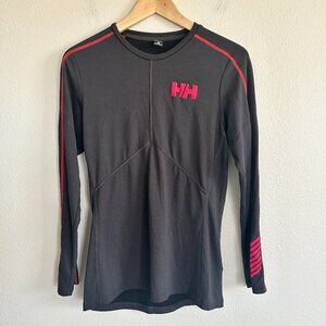Helly Hansen Base Layer Womens L Gray Lifa Active Crew Top Long Sleeve Outdoor